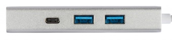 Порт-репликатор HAMA Aluminium, серебристый [00135757] USB 3.0, USB Type-C и порт RJ-45