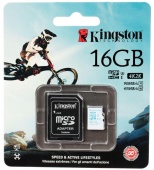 Карта памяти MicroSDHC 16Gb Kingston Class3 (SD адаптер) SDCAC/16GB
