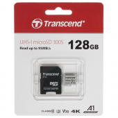 Карта памяти MicroSDXC 128Gb Transcend TS128GUSD300S-A + adapter