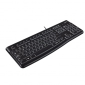 Клавиатура Logitech K120, USB, влагозащищенная, тонкая, черная, retail 920-002506
