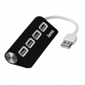Концентратор USB 2.0 4-port HAMA TopSide, черный 012177