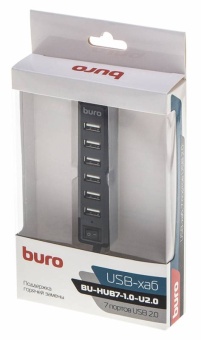 Концентратор USB 2.0 7-port BURO BU-HUB7-1.0-u2.0 7