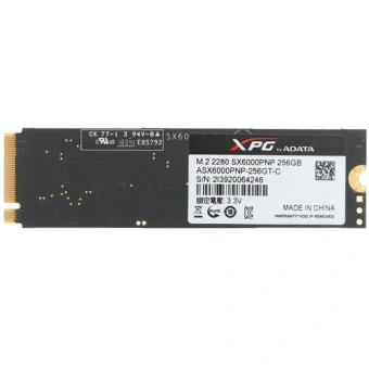 Винчестер SSD M.2 2280 256GB A-Data XPG SX6000 Pro ASX6000PNP-256GT-C, PCI-E x4, NVMe