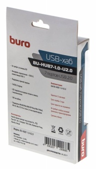 Концентратор USB 2.0 7-port BURO BU-HUB7-1.0-u2.0 7