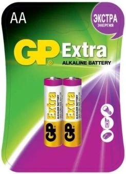 Батарейки алкалиновые LR-6/AA GP Extra Alkaline 15AX 2BL